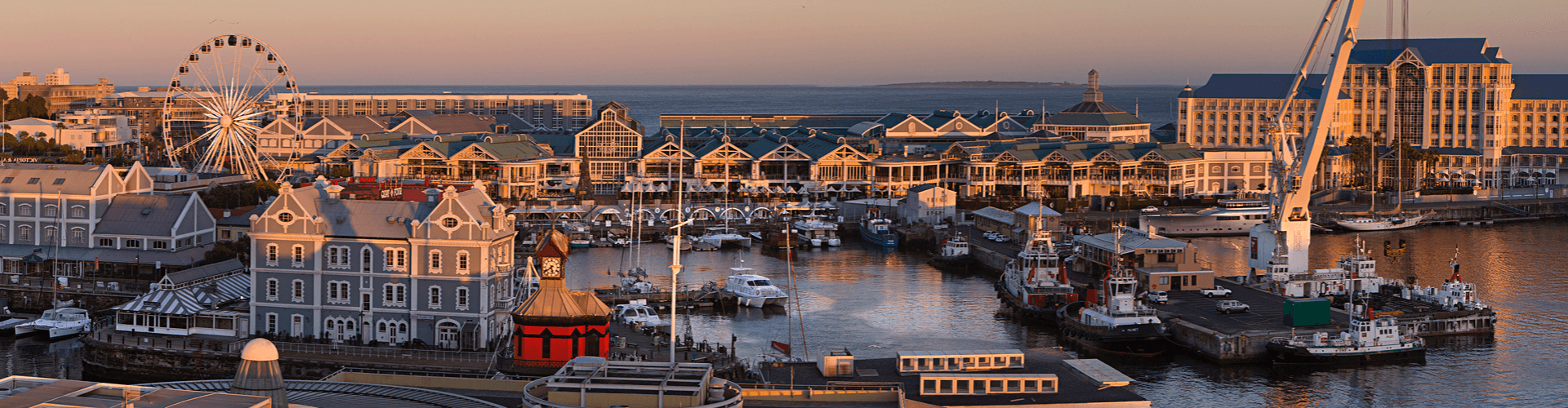 Waterfront view at dusk